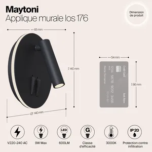 Настенный светильник (бра) Maytoni C176-WL-01-6W-B