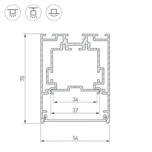 Профиль S2-LINE-5470-2500 SEAMLESS ANOD (Arlight, Алюминий)