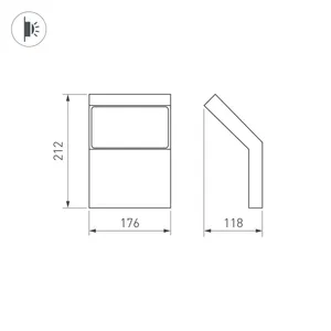 Светильник LGD-ECRAN-WALL-9W Warm3000 (GR, 108 deg, 230V) (Arlight, IP65 Металл, 3 года)