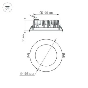 Светодиодный светильник LTD-220WH-FROST-30W Warm White 110deg (Arlight, IP44 Металл, 3 года)
