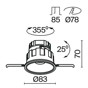 Встраиваемый светильник Technical DL057-10W3K-W
