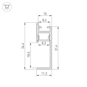 Профиль PLINTUS-H35-F-2000 WHITE (Arlight, Алюминий)