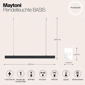Подвесной светильник Maytoni P051PL-L40B4K