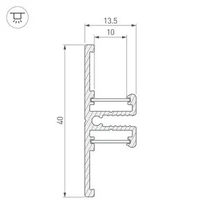 Профиль TOP-BACK-2000 ANOD (P10) (Arlight, Алюминий)