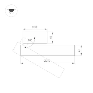 Светильник SP-RONDO-FLAP-R210-20W Warm3000 (BK, 110 deg) (Arlight, IP40 Металл, 3 года)