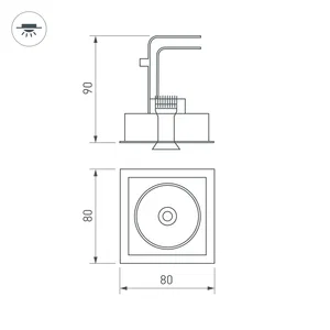 Светильник CL-SNODO-LUM-S80x80-9W Warm3000 (BK, 45 deg) (Arlight, IP20 Металл, 3 года)