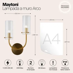 Настенный светильник (бра) Maytoni MOD223WL-02BS1