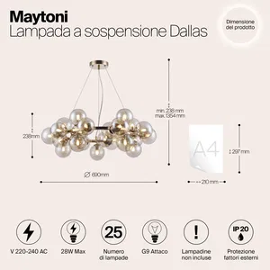 Подвесной светильник Maytoni MOD548PL-25G