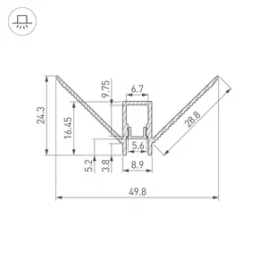Профиль DECORE-S6-EXT-COMFORT-2000 ANOD внешний (Arlight, Алюминий)