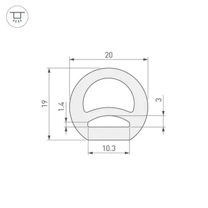 Силиконовый профиль WPH-FLEX-D20-TOP-S10-20m WHITE (Arlight, Силикон)