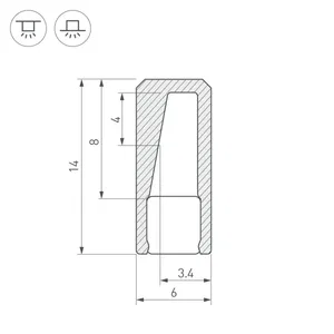 Профиль с экраном ALU-NANO-6-2000 ANOD+SILICONE (Arlight, Алюминий)