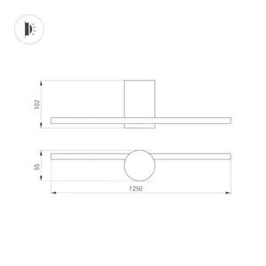 Светильник SP-VINCI-M-S1200x55-12W Day4000 (BK, 110 deg, 230V) (Arlight, IP20 Металл, 3 года)