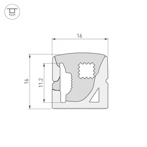 Силиконовый профиль WPH-FLEX-1616-SIDE-S11-5m WHITE (Arlight, Силикон)