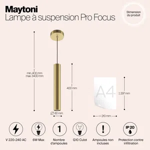 Подвесной светильник Maytoni MOD161PL-01G1