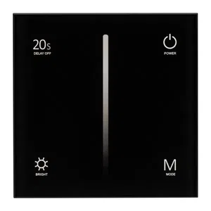 Панель SMART-P6-DIM-G-IN Black (12-24V, 4x3A, Sens, 2.4G) (Arlight, IP20 Пластик, 5 лет)