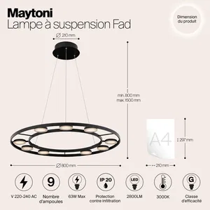 Подвесной светильник Maytoni MOD070PL-L63B3K