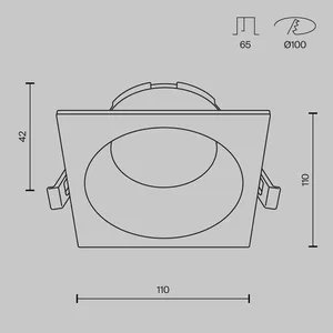 Встраиваемый светильник Technical DL126-GX53-SQ-B