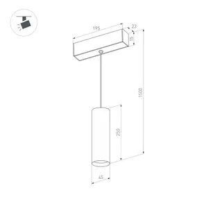 Светильник MAG-ORIENT-SPOT-HANG-R45-12W Warm3000 (BK, 24 deg, 48V) (Arlight, IP20 Металл, 5 лет)