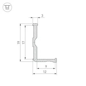 Профиль ALM-BASE-H12-2000 RAL9016 (Arlight, Алюминий)