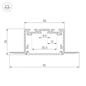 Профиль SL-LINIA55-FANTOM-2500 SEAMLESS ANOD (Arlight, Алюминий)