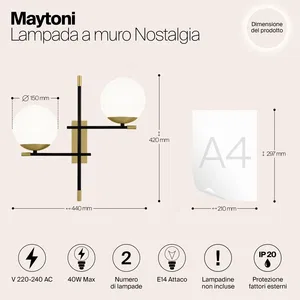Настенный светильник (бра) Maytoni MOD050WL-02G