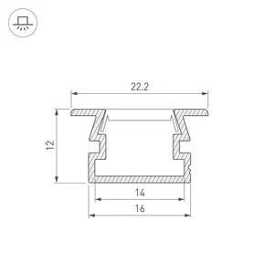 Профиль PDS-FS-2000 ANOD BLACK (Arlight, Алюминий)