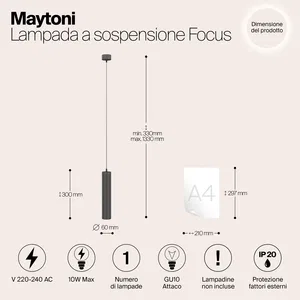 Подвесной светильник Maytoni P075PL-01B