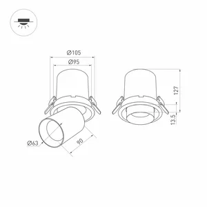 Светильник LTD-PULL-R100-10W Day4000 (WH, 24 deg, 230V) (Arlight, IP20 Металл, 5 лет)
