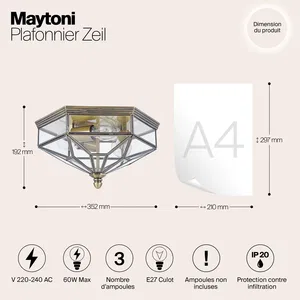 Потолочный светильник Maytoni H356-CL-03-BZ
