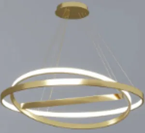 Люстра LED подвесной круг D40+50+60CM "СПАЛЬНЯ стиль скандинавский" 4К Цвет люстры: золото