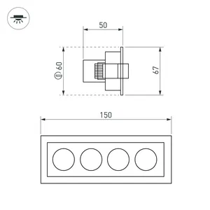 Светильник MS-ORIENT-BUILT-TURN-TC-S67x150-10W Warm3000 (WH-BK, 30 deg, 230V) (Arlight, IP20 Металл, 5 лет)