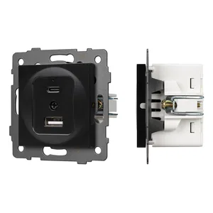 Механизм USB розетки SCT-MUAC-PL-BK-V (5V, 3A, QC4) (Arlight, -)