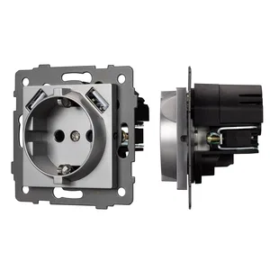 Механизм розетки с USB зарядкой SCT-MUAA-PL-GR-V (250V, 16A) (Arlight, -)
