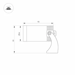 Светильник KT-WATER-R44-8W RGBW (SL, 24 deg, 12V) (Arlight, IP68 Металл, 3 года)