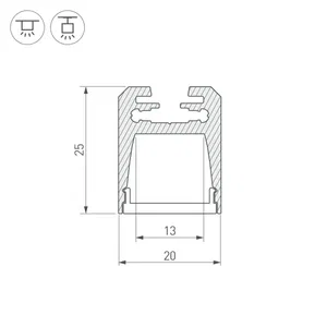 Профиль с экраном ALU-SWISS-20-2000 ANOD+FROST (Arlight, Алюминий)