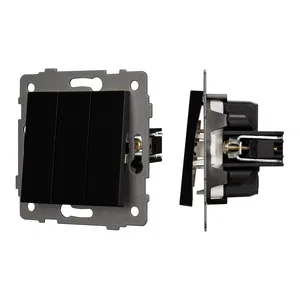 Механизм выключателя трехклавишный непроходной SWT-MK03-PL-BK-V (250V, 10A) (Arlight, -)