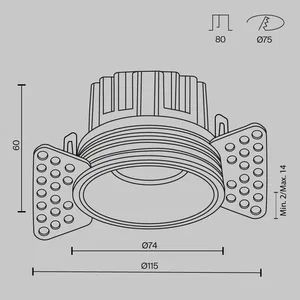 Встраиваемый светильник Technical DL058-12W2.7K-TRS-W