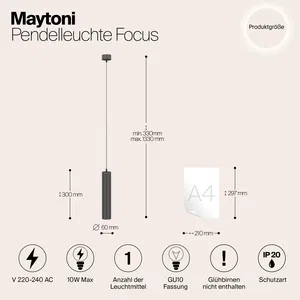 Подвесной светильник Maytoni P075PL-01B