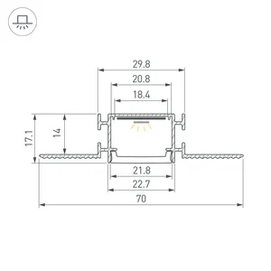 Профиль FANTOM-W23-2000 ANOD (Arlight, Алюминий)
