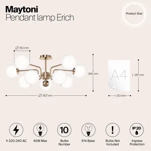 Подвесной светильник Maytoni MOD221PL-10G