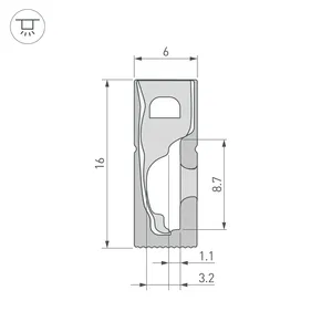 Силиконовый профиль WPH-FLEX-0616-SIDE-S9-5m FULL BLACK (Arlight, Силикон)