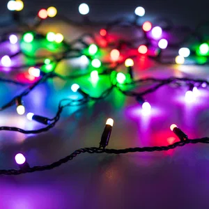 Светодиодная гирлянда ARD-STRING-CLASSIC-20000-BLACK-200LED-MILK-SYNC RGB (230V, 13W) (Ardecoled, IP65, 1 год)