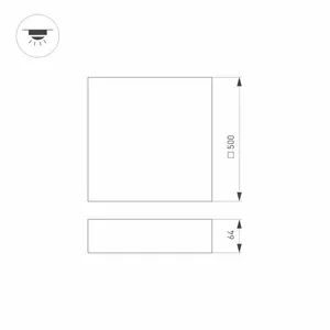 Светильник SP-QUADRO-S500x500-50W Day4000 (BK, 120 deg, 230V) (Arlight, IP40 Металл, 3 года)