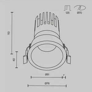 Встраиваемый светильник Technical DL118-15W-3K-W