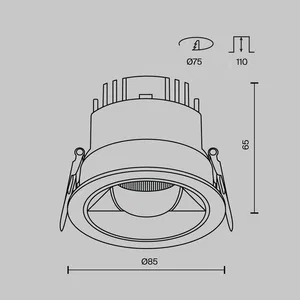 Встраиваемый светильник Technical DL100-12W2.7-3-4K-RD-B