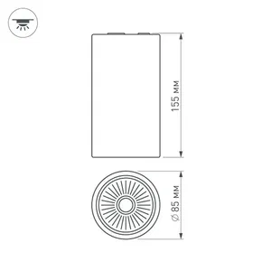Светильник накладной SP-POLO-R85-1-15W Day White 40deg (Black, Black Ring) (Arlight, IP20 Металл, 3 года)