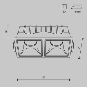 Встраиваемый светильник Technical DL043-02-10W3K-D-SQ-WB