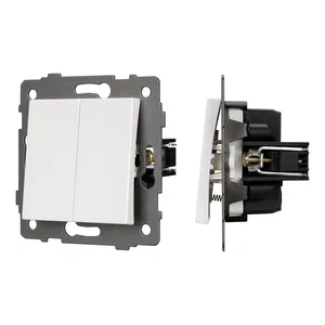 Механизм выключателя двухклавишный самовозвратный SWT-MKR2-PL-WH-V (250V, 10A) (Arlight, -)
