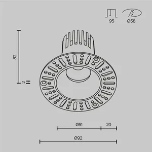 Встраиваемый светильник Technical DL119-10W-2.7K-TRS-B