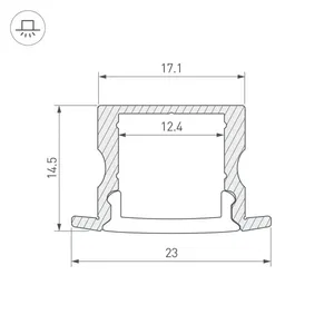 Профиль LINE-2315-F-2000 ANOD BLACK (Arlight, Алюминий)